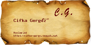 Cifka Gergő névjegykártya